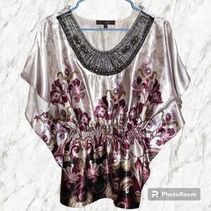 HEART Soul Embellished Smocked Waist Blouse